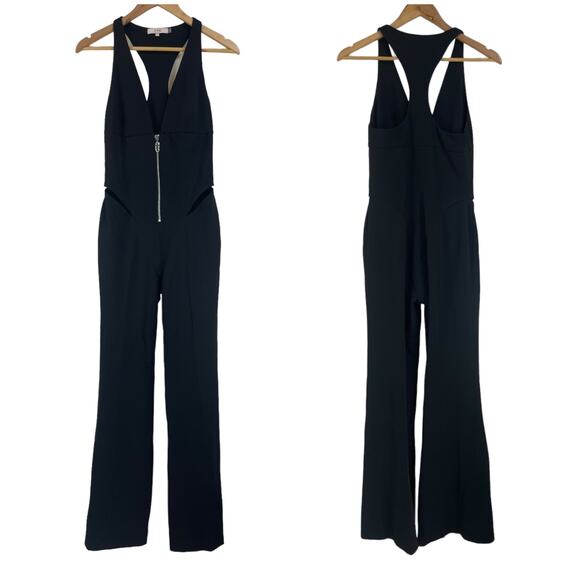 ET OCHS Ayden Plunge Neck Cutout Jersey Jumpsuit Black Size 4 Sleeveless Sexy - Picture 3 of 13